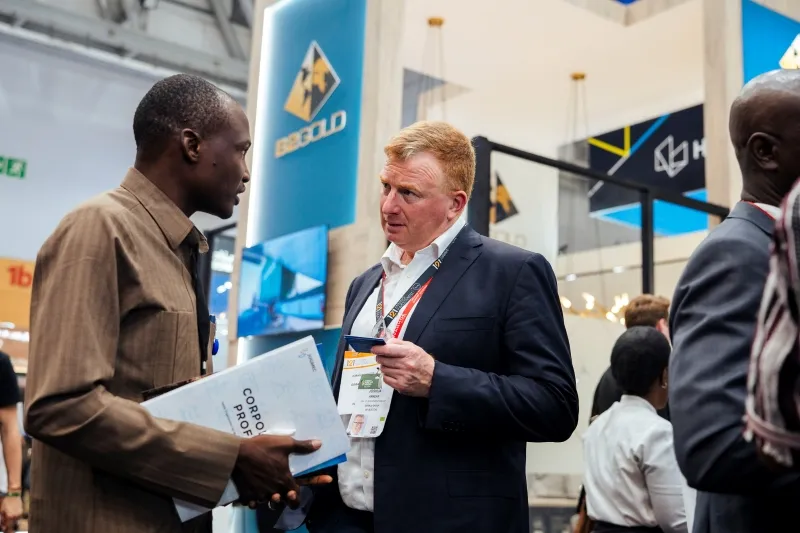 Attendees Networking at the Mining Indaba exhibition