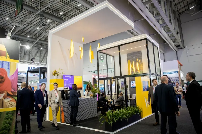 Professional services exhibitor showcasing its brand