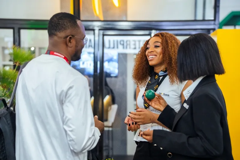 Financial services professionals networking at Mining Indaba