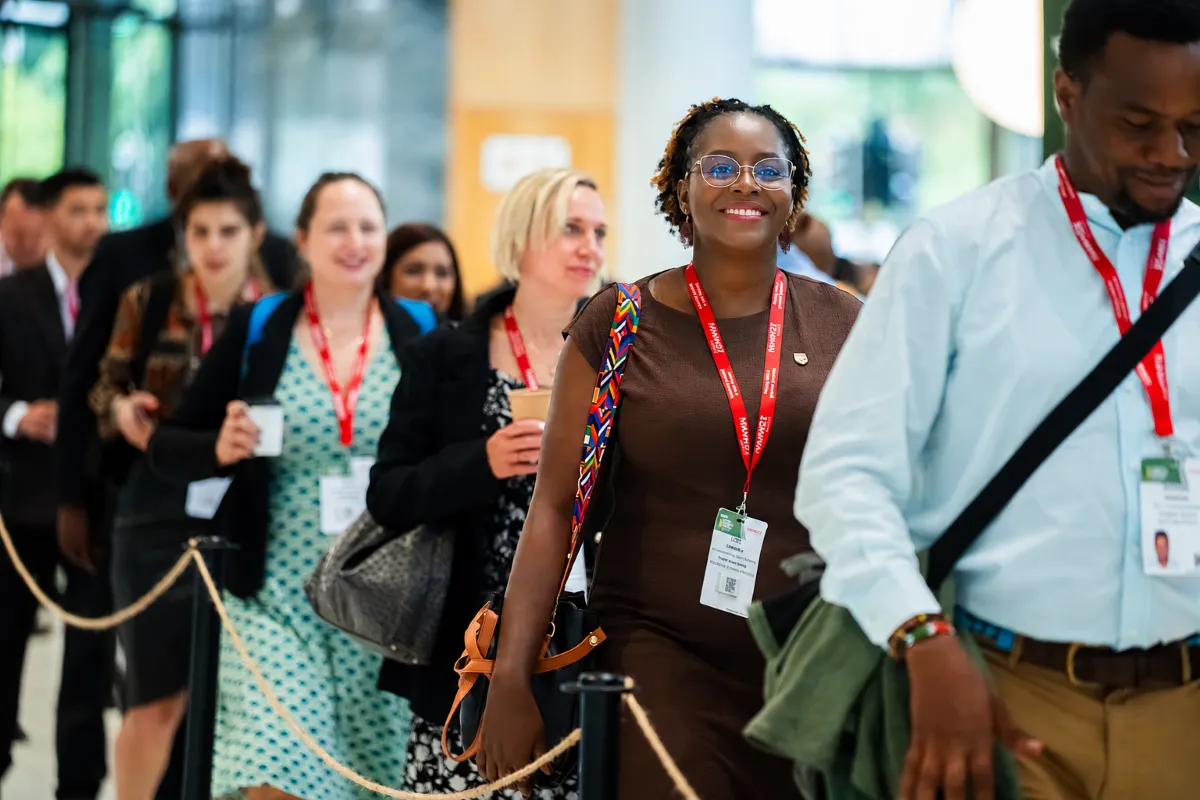 Attendees arriving at Mining Indaba