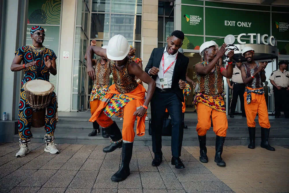 Delegates enjoy a performance at Mining Indaba