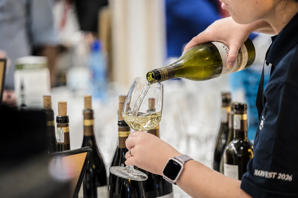 Wine being poured at the Mining Indaba Wine Farm Networking Area