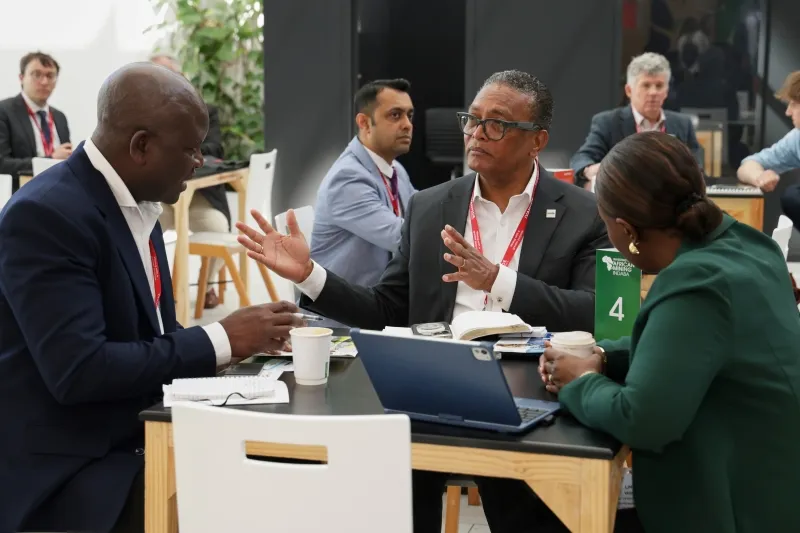 Delegates networking at the Mining Indaba Investment Village