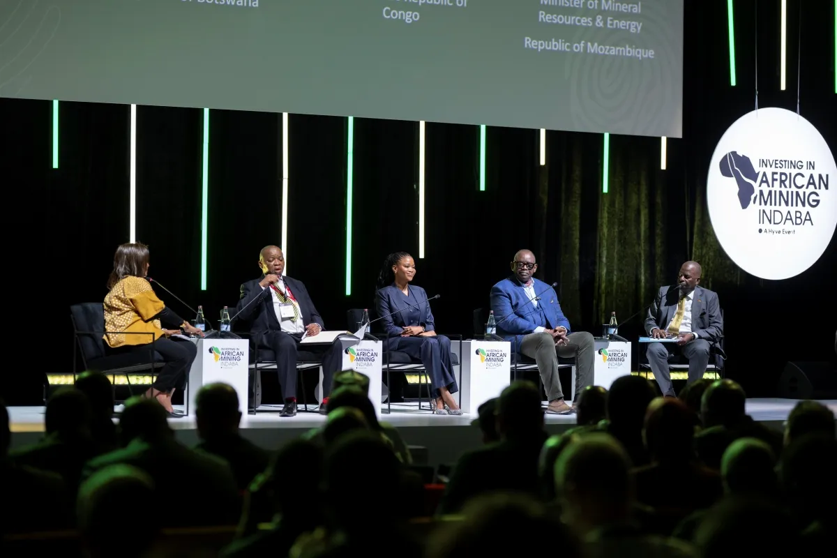 Government leaders discuss mining policy during a panel session at Mining Indaba